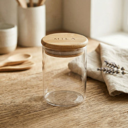 Glass Jar with Wooden Lid